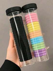 20pcs Women's Assorted Candy Colored Black, White, Pink, Purple, Red, Yellow Solid Color Hair Ties, Fashionable Simple Style Hair Accessories For Daily, Work, Party, Face Washing, Bathing, Makeup, Clothing Matching Casual Home Bathroom Decor Back To School