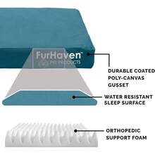 Local Delivery-Furhaven Water-Resistant Orthopedic Dog Bed For Large/Medium Dogs W/ Removable Washable Cover, For Dogs Up To 55 Lbs - Indoor/Outdoor Logo Print Oxford Polycanvas Mattress - Forest, Large - Water-Resistant Logo Print (Deep Lagoon) - View 4