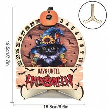 1 Stück 2025 Beliebter Halloween Countdown Kalender Party Holz Dekoration Ornament. Weiß Geist, Kürbis, Mumie, Schwarze Fledermaus Spinne Drei-dimensionale Tisch Dekoration Ornamente, Themenparty Mehrebigen Tablett Dekoration. Feiertagsschrecken Atmosphäre Dekorationsartikel, Feiertags Countdown Kalender Ornamente