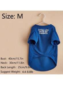 Blue Letter Print T-Shirt