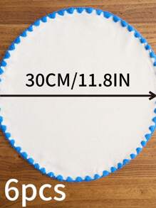 1/4/6/12 piezas Manteles individuales redondos con bordado de conchas marinas azules, decoración para el hogar y la cocina, manteles de mesa de comedor antideslizantes para tazas, vasos y platos para decoración de fiestas, cumpleaños y banquetes