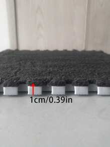 12pcs/Set Thick Bottom Interlocking 12"X12"X0.39" Plush Carpet Tiles, Navy Blue Color, Soft Shag Area Rug Mats For Living Room, Bedroom, Game Room. Foam Backed, Washable, Easy To Trim & Interlock, Suitable For Home Decor