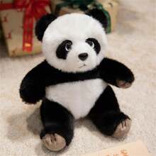 Juguete de peluche de oso negro y panda gigante de 23cm/9.05in realistas - Animales de peluche de calidad de museo con patas movibles, dúo de especies en peligro de extinción para decoración de vida silvestre y regalo de conservación, decoración especial de la habitación, regalo de cumpleaños para niños, regalo festivo
