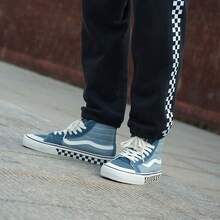 Vans 2026 Spring SK8-HI 138 Checkerboard High-Top Casual Sneakers, Unisex Skateboarding Canvas Shoes VN0A3MV1XGK - Blue - View 5