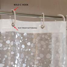 Half Translucent Pebble Shower Curtain, 12mil Thick Waterproof Mildew Resistant Bathroom Curtain, 3D Textured Tub Shower Liner, Room Divider, Water & Oil Proof