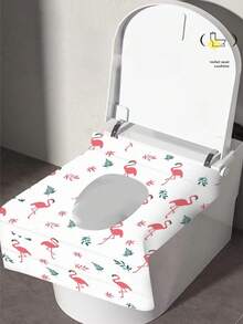 10 Stück wasserdichte Einweg-Toilettendeckel mit süßen Hasen- und Herzmustern - starker Klebstoff, einzeln verpackte Reise-Schutzhüllen, geeignet für Toilettentraining, öffentliche Toiletten und Badezimmer-Accessoires, Nutzung öffentlicher Toiletten | Einweg-Toilettendeckel | Einzeln verpackt mit Klebstoff