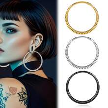 1 pièce Bouchons d'oreille ronds en acier inoxydable hypoallergénique, jauges de poids, tunnels de perçage, dilatateurs, bijoux de mode pour le corps pour femmes