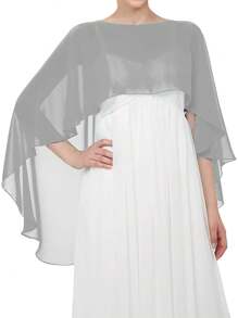 Women Ladies Soft Wedding Capes Wedding Jacket Wraps Chiffon Shrug Bridal Bolero Long Shawl And Wraps Evening Wedding Cover Up