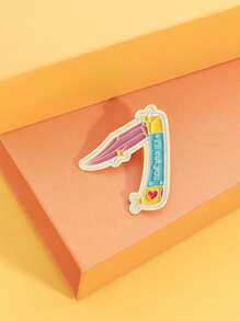 1 pièce Broche émaillée en forme de petit couteau de couleur vive avec l'inscription "Je vous couperai", un cadeau romantique et mignon pour les vêtements, sac à dos, bijoux, idéal pour les amis