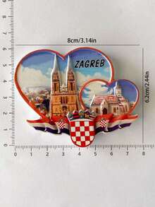 1 pieza Imán de nevera de regalo decorativo 3D de recuerdo de Grblje, Croacia