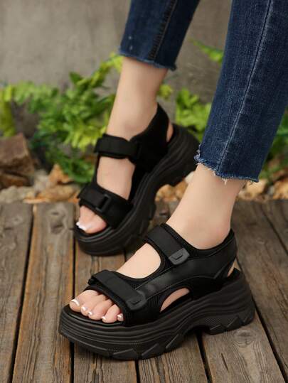 户外运动凉鞋，厚底时尚休闲沙滩鞋，女士