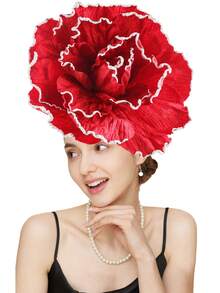 1pc Exaggerated Rose Flowers Fascinator Hat Women Kentucky Derby Fascinator Headwear Wedding Bridal Makeup Prom Photo Shoot Mardi Gras Headpiece Tea Party Accessories Hat Back To School, Hair Accessories, Tiny Hats, Mini Fascinator, Mini Cap - Multicolor - View 4