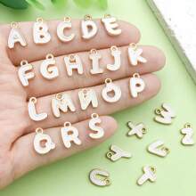 10/26pcs Colorful Letter Charms Bulk Alphabet Shape Charm Lowercase Alloy Enamel English Initial Charms For Jewelry Making Charms Supplies DIY Craft Necklace Bracelet Earring Crafting