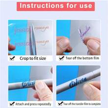 50 件多规格尺寸个性化水晶名称定制 UV 转印贴纸防水，可用作个人物品的标记（水杯、餐具、饮具、包包、文具等） - 彩色 - 查看 4