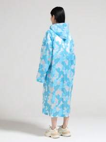 1pc Multi Color Printed Waterproof EVA Rain Coat For Adults - Thick, High Quality, Lightweight, With Hood, Suitable For Daily Use, Fishing, Hiking And Travel, Outdoor Gear | Hooded Rain Poncho | Non-Stretchy Fabric