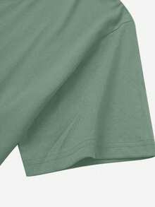 تي شيرت نسائي كاجوال بتصميم الماتشا بياقة طاقم وأكمام قصيرة، صيفي