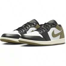 Nike Air Jordan 1 Low - Black/Medium Olive/White - View 2