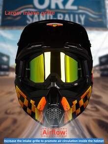 1pc Unisex Professional Motorcycle Motocross Helmet, Suitable For Off-Road Racing, Downhill Mountain Biking, Karting, Automotive Racing, Free Goggles Included