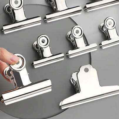 Pinzas de papel de metal multifuncionales de acero inoxidable, fuertes, para escuela, oficina, suministros de papelería para el hogar