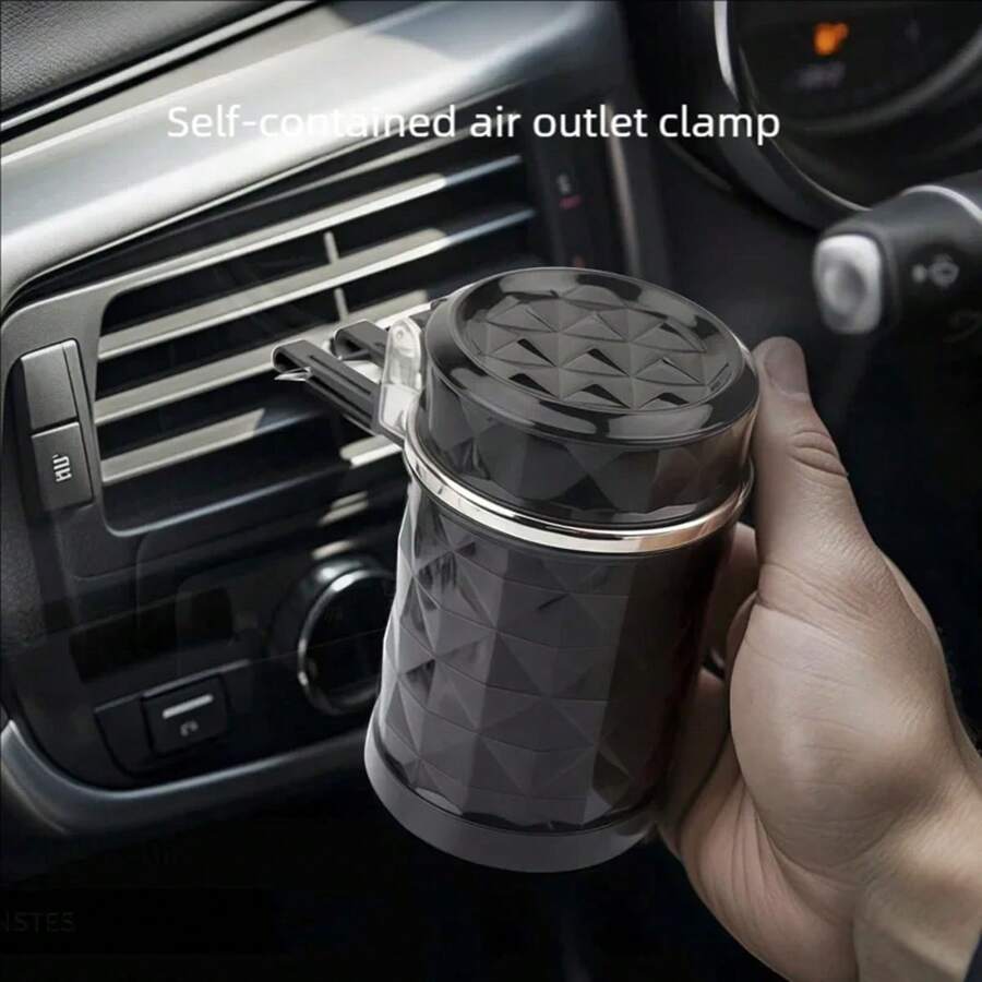 Cenicero de coche, almacenamiento conveniente de cenizas, con una llave para abrir la tapa y evitar que vuelen las cenizas. Suministros de coche, cenicero adecuado para el almacenamiento de cenizas en la ventanilla del coche, compacto y duradero, es una buena opción para regalos