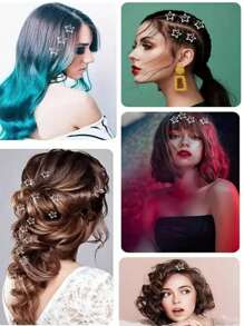 Multi-Color Elegant Silver Star Hair Clips, Side Bang Clips, Five-Pointed Star BB Hair Clips, Sweet Fringe Clips, Fashion Versatile Hair Accessories