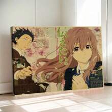 动漫装饰艺术海报 - 《声之形》风格墙壁艺术印刷品，无框复古卡通海报，现代漫画牛皮纸挂饰，适用于卧室、客厅、家庭办公室 - 复古风格日本动画艺术品，适合室内展示