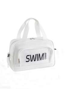 1 Peça Bolsa Grande de Moda Simples com Capacidade Ampla, Bolsa Transversal de Compartimento Único, Bolsa Separadora de Seco e Úmido, Bolsa Multibolso com Bolso Visível, Bolsa a Prova d'Água a Laser para Praia, Viagem Curta, Negócios, Viagem, Natação, Fitness, Praia, Armazenamento, Esportes, Fitness, Multiuso para Carregar Roupas, Sapatos, Cosméticos, Bolsa de Viagem, Necessidades de Viagem, Férias, Verão, Volta às Aulas, Bolsa Escolar, Bolsa Impermeável para Artigos de Higiene Pessoal