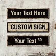 1pc Customized Street Sign Metal Arrow Direction Plaque, Outdoor Name Plate Custom Gift