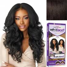 Sensationnel What Lace 13X6 Wigs - Latisha Lacefrontal Hand Tied Glueless Synthetic With Natural Density Preplucked Hairline (Off Black 1B) - Brown - View 9