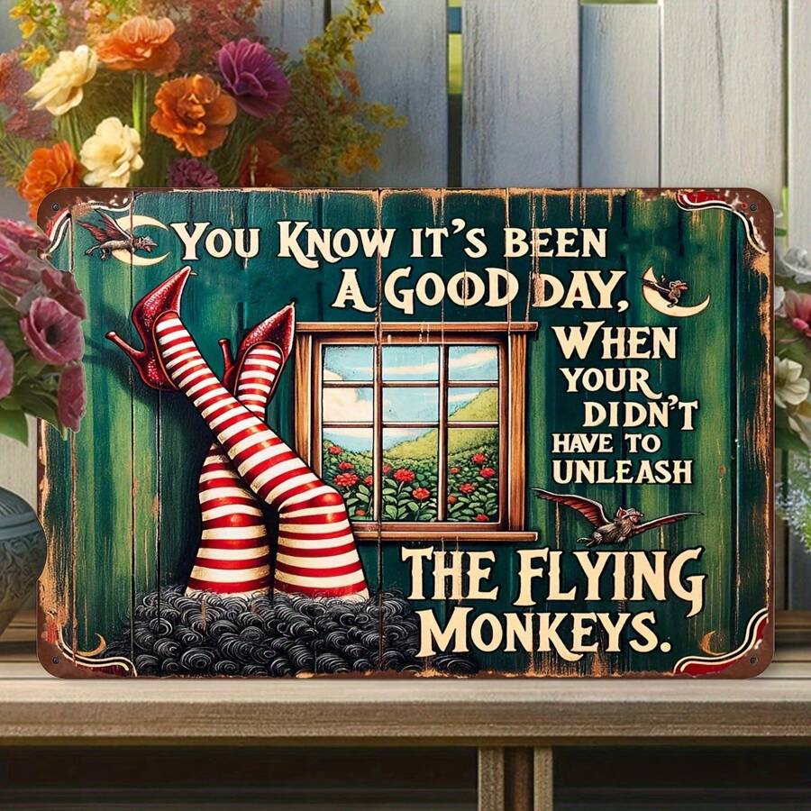 [ Art Set] 8x12 Inches Vintage Flying Monkey Iron Logo Art Set - Inspired Wall Decoration For Indoors And Outdoors