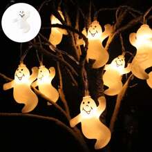 1 Peça Luzes de Corda LED de Fantasma Divertido, Luzes de Decoração de Atmosfera de Feriado Adequadas para Halloween, Natal, Casa Assombrada, Festas, Decoração de Casa de Feriado, Decoração de Halloween, Decoração de Casa, Decoração de Festa, Decoração de Halloween, Decoração de Quarto, Decoração de Jardim de Halloween para Presente Fada