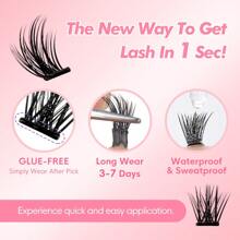 [39Pcs]GENIELASH Glue-Free Cool Girl Eyelash For Beginner Self Adhesive Eyelashes Natural False Eyelashes No Need Glue