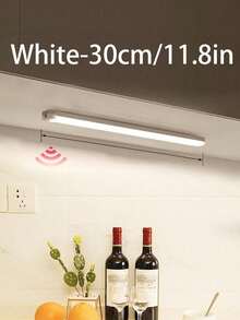 مصباح ليلي LED مزود بمستشعر حركة، أبيض/أبيض دافئ، مصباح LED قابل لإعادة الشحن عبر USB بقوة 5 فولت تحت الخزانة، إضاءة خزانة لاسلكية مغناطيسية مناسبة لخزانة الملابس والخزانة والسلالم وغرفة التخزين - أبيض - مشاهدة 16