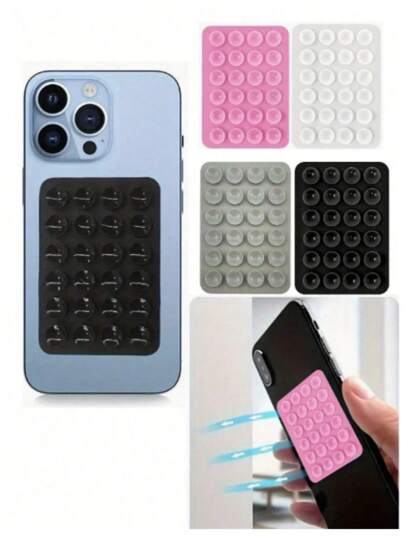 قطعة واحدة - حامل هاتف محمول من السيليكون بكوب شفط، تركيب لاصق عالمي، ملحقات سيليكون متعددة الوظائف الإبداعية، مناسب لأنواع الهواتف المحمولة المختلفة، يوفر استقرار للفيديو والصور الذاتية