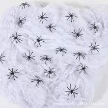 20/40/60g Decoración de telaraña de Halloween, araña falsa con estiramiento increíble, suministros para fiesta de Halloween interior/exterior, para otoño, Navidad