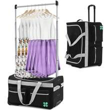 Lilypelle Dance Bag With Garment Rack, Collapsible Rolling Dance Garment Bag With Wheels For Travel, Luggage For Women And Men - 黑灰色 - 查看 8