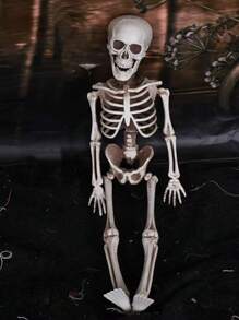 1pc Realistic Human Skeleton Prop, Horror Room Decor, Bar Haunted House Prank Display Artificial Skulls