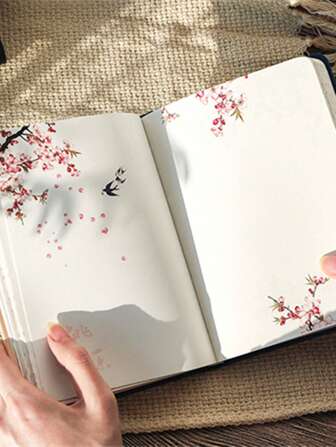 1 Cuaderno con tapa dura de estilo chino - 112 páginas de colores, tamaño compacto 32K, planificador semanal y diario para uso diario en la oficina, estudio y como regalo elegante de cultura para compañeros de clase, amigos y familiares