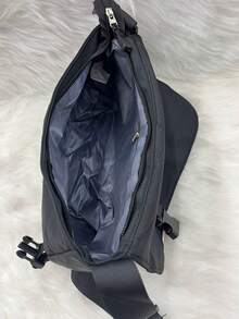 Unisex Waterproof Nylon Crossbody Bag - Black - View 2