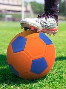 5# Curve Soccer Ball, Suitable For Indoor & Outdoor Play, High Elasticity Soccer Ball For Training & Match - Orange Blue - View 2