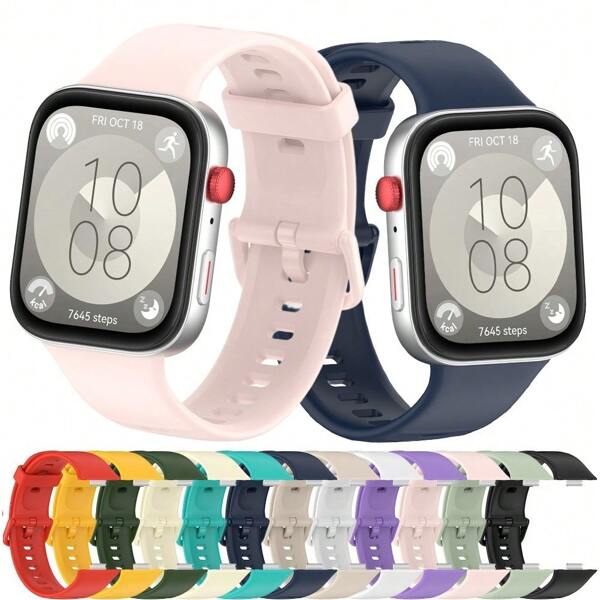 Silicone Strap Compatible With Huawei Watch Fit 4Pro /Fit4 /Fit3 Durable Replacement Wristband Smart Watch Accessory Color Buckle Adjustable Comfortable Strap Colors
