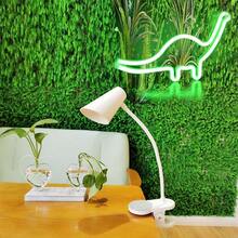 1 Stück Dinosaurier Neon Schild, ca. 29,7 x 18 cm (11,69 x 7,08 Zoll), Dinosaurier Neon Licht Geschenk, LED Dinosaurier Lampe für Wanddekoration, Zuhause, Party, Feiertage, batterie- oder USB-betriebenes Tischlampen-Leuchtsschild - warmweiß