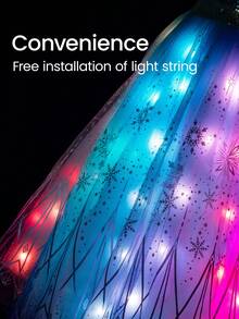 UPORPOR 发光公主裙，女孩万圣节服装装扮衣服，与音乐同步，应用程序远程控制（不含电池）