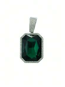 彩色宝石合金吊坠,搭配彩色宝石链,嘻哈项链 - 大寶石吊墜項鍊 - 查看 20