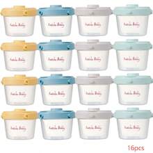7 piezas/4 piezas/3 piezas Recipientes para almacenamiento de alimentos para bebé, 120ml y 240ml, aptos para microondas y congelador, recipientes de comida reutilizables y herméticos, convenientes para transportar y con diseño apilable que ahorra espacio