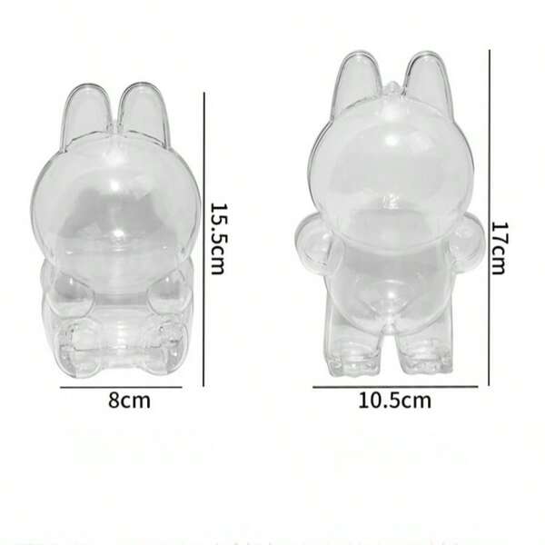 1 pezzo Teca espositiva in acrilico con base nera opaca - Custodia in plastica a tenuta di polvere per collezioni, memorabilia, modelli e statuette (15,75 x 7,87 x 7,87 pollici; 40 x 20 x 20 cm) Per Labububu