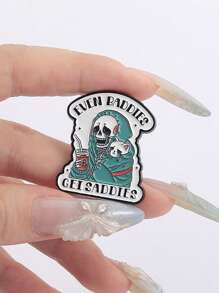 1pc I'm Fine Funny Quotation Lapel Pins Badges On Backpack Metal Enamel Pin Brooches For Fashion Jewelry Accessories Gifts