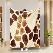 1pc-Giraffe Print Cozy Flannel Throw Blanket - Soft, Warm & Versatile For Couch, Bed, Office - Perfect Gift For Christmas, Birthdays, Easter, Valentine's Day, Seasonal Gift Blanket | Vintage Giraffe Pattern | Soft Flannel Fabric, Cute Blanket