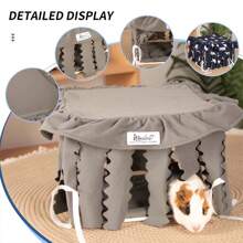 ITANDME Kleines Meerschweinchen Versteck Kaninchenbett atmungsaktiv Kleintier Bett & Kleintier Bett waschbar weiche Polsterung Innenraum Haustier Sommerhaus Habitat für Hamster Ratte