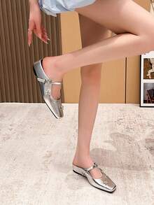 Xin Jing Shoes Fall/Winter Women's Fashion Rhinestone Flower Strap Flat Comfort Commuting Casual Shoes With Hidden Wedge Heel